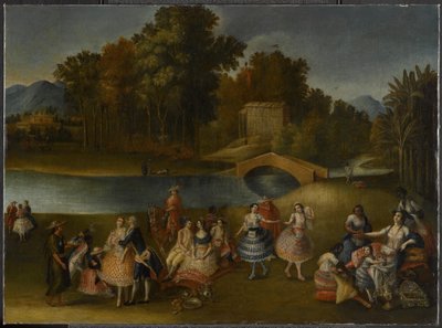 A Merry Company on the Banks of the Rímac River by Lima School